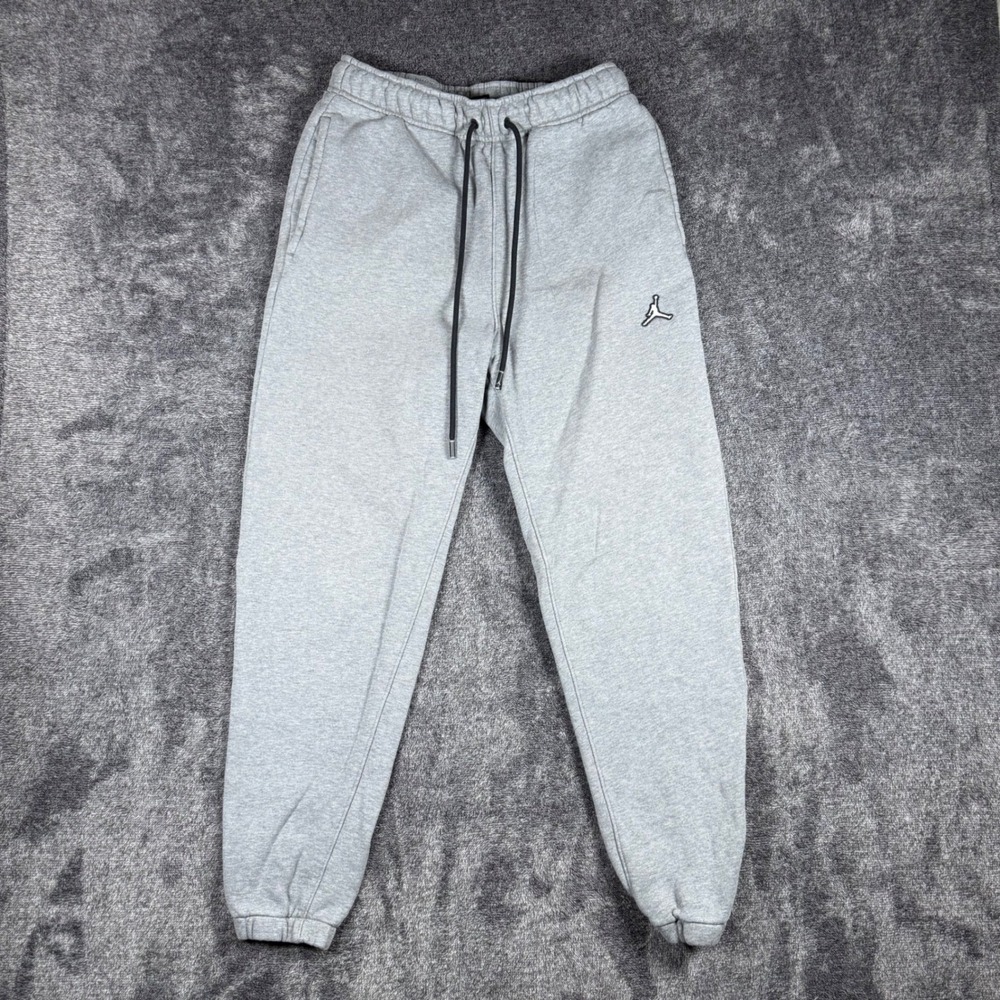 Jordan Essentials Fleece Sweatpants Grey Jumpman Joggers Mens Small
